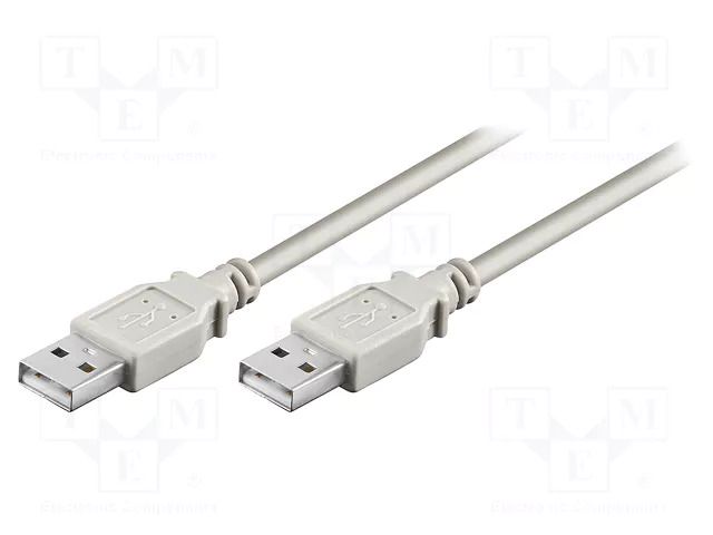 Cable; USB 2.0; USB A plug,both sides; 3m; grey; 480Mbps GOOBAY USB-AA/3