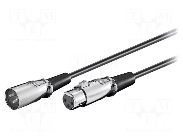 Cable; XLR male 3pin,XLR female 3pin; 2m; black Goobay XLRM/F-020