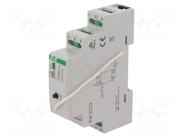 Wireless receiver dimmer switch; for DIN rail mounting; IP20 F&F FW-D1D