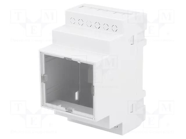 Enclosure: for DIN rail mounting; Y: 90mm; X: 52mm; Z: 65mm; ABS KRADEX Z-107JFP-ABS-V0