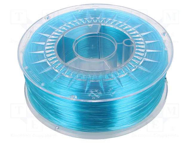 Filament: PET-G; Ø: 1.75mm; azure blue,transparent; 220÷250°C; 1kg DEVIL DESIGN DEV-PETG-1.75-BLT