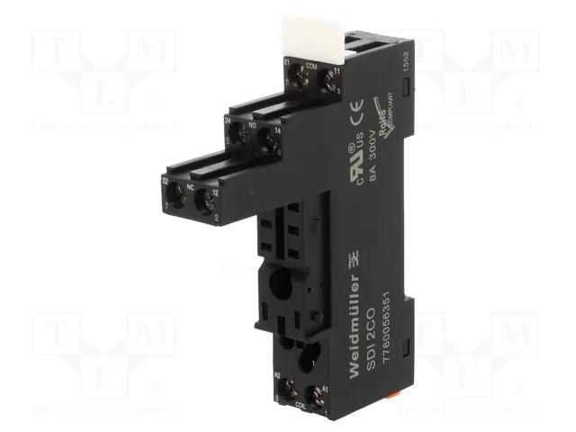 Socket; PIN: 8; 8A; 300VAC; H: 80.2mm; W: 15.8mm; screw terminals WEIDMÜLLER SDI-2CO