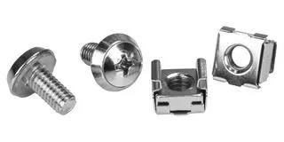 RACK SCREW/NUT, M6, NICKEL PLATED, 20PK CABSCRWM620