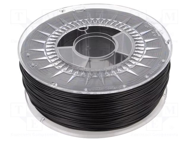 Filament: HIPS; Ø: 1.75mm; black; 230÷240°C; 1kg; soluble DEVIL DESIGN DEV-HIPS-1.75-BL