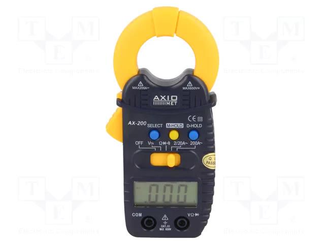 Meter: multifunction; digital,pincers type; LCD; Øcable: 21mm AXIOMET AX-200