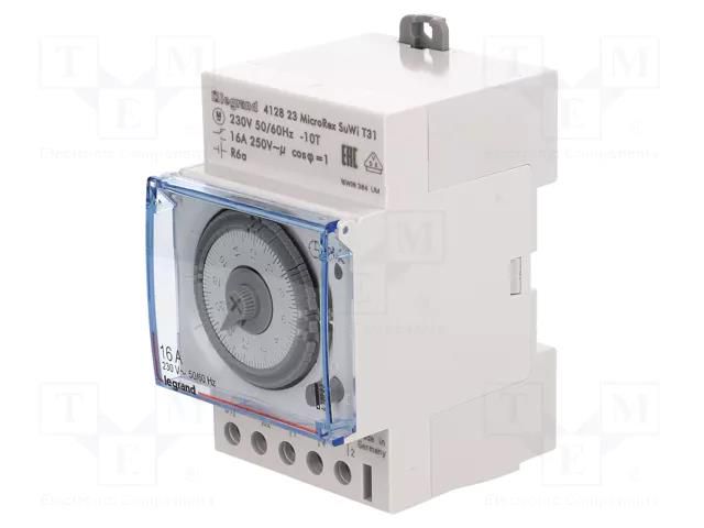 Programmable time switch; 30min÷24h; SPDT; 250VAC/16A; -10÷55°C LEGRAND 412823