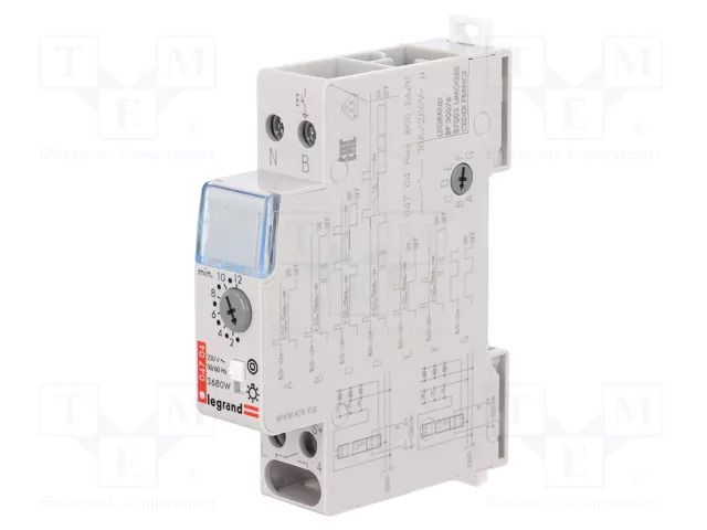 Staircase timer; for DIN rail mounting; 230VAC; SPST-NO; IP20 LEGRAND 004704