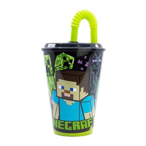 Water Cup with Straw for Kids STOR 40430 430 ml Minecraft (black), Stor 40430