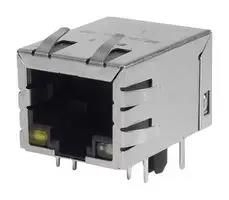 RJ45 CONN, R/A JACK, 1PORT, 8P8C, TH P01-0006-02