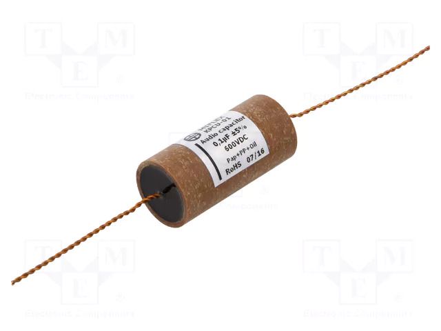 Capacitor: copper-polypropylene-paper; 0.1uF; 600VDC; ±5%; THT MIFLEX KPCU01-0.10U/600