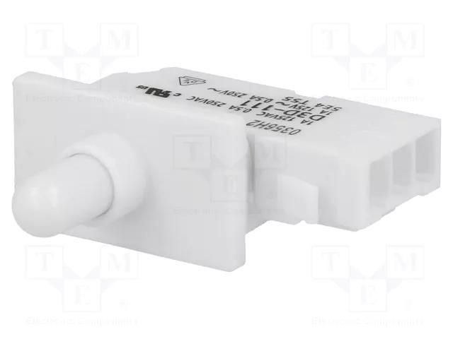 Switch: door; Pos: 2; SPDT; 0.5A/250VAC; white; Leads: spring clamps OMRON Electronic Components D3D-111