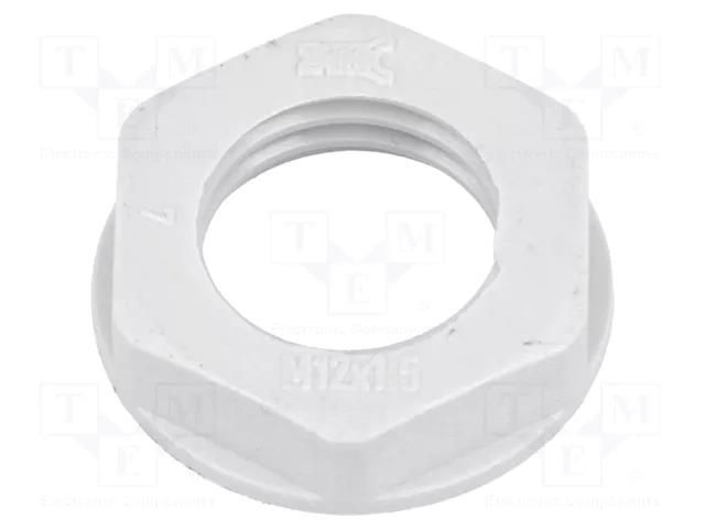 Nut; M12; polyamide; 17mm; grey; Pitch: 1.5 BM GROUP BM4812