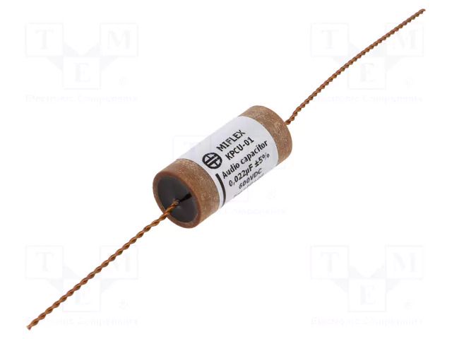 Capacitor: copper-polypropylene-paper; 0.022uF; 600VDC; ±5%; THT MIFLEX KPCU01-0.022U/600