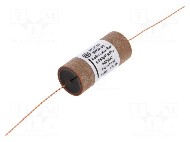 Capacitor: copper-polypropylene-paper; 0.068uF; 600VDC; ±5%; THT MIFLEX KPCU01-0.068U/600
