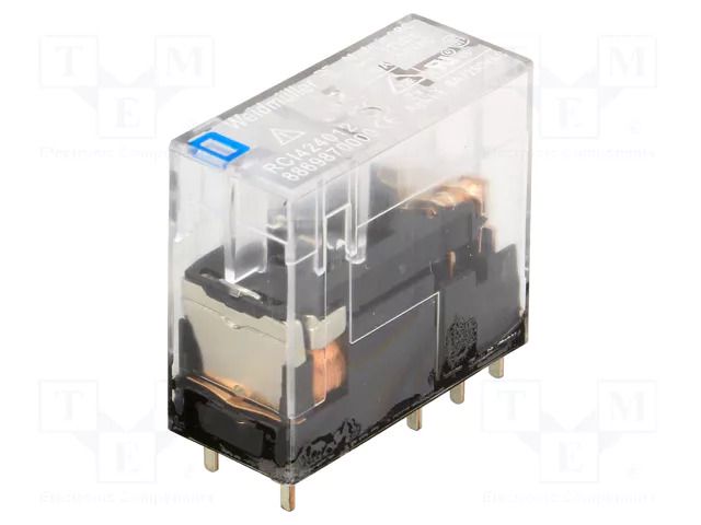 Relay: electromagnetic; DPDT; Ucoil: 12VDC; Icontacts max: 8A; RCI WEIDMÜLLER RCI424012