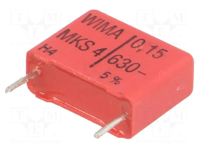 Capacitor: polyester; 150nF; 400VAC; 630VDC; 15mm; ±5%; 7x14x18mm WIMA MKS4-150N/630-5%