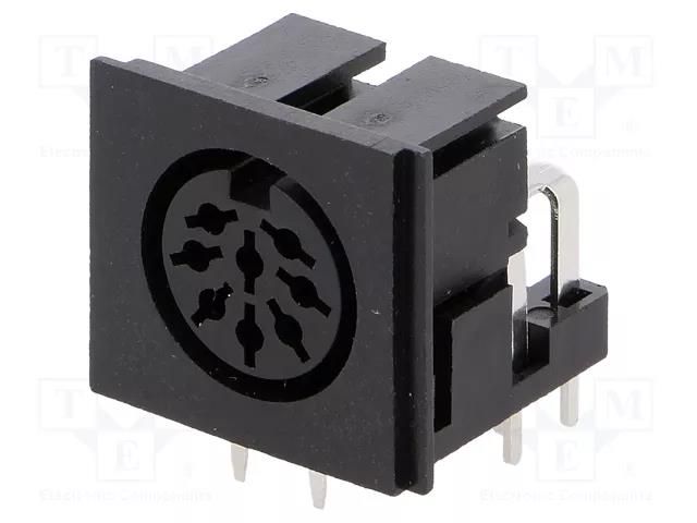 Connector: DIN; socket; female; PIN: 8; angled 90°; on PCBs; THT; 24V LUMBERG 0105-08