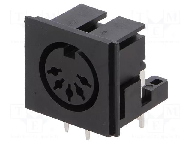 Connector: DIN; socket; female; PIN: 5; 180°; angled 90°; on PCBs LUMBERG 0105-05