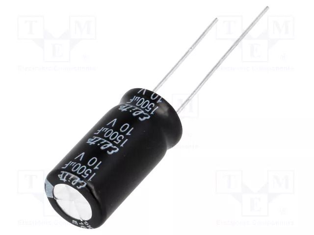 Capacitor: electrolytic; THT; 1500uF; 10VDC; Ø10x20mm; Pitch: 5mm Elite PF1A152MNN1020