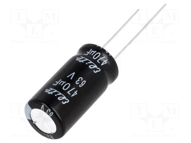 Capacitor: electrolytic; THT; 470uF; 63VDC; Ø12.5x25mm; Pitch: 5mm Elite PF1J471MNN1225