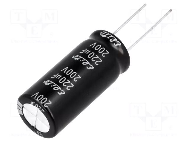 Capacitor: electrolytic; THT; 220uF; 200VDC; Ø16x35.5mm; ±20%; PF Elite PF2D221MNN1636