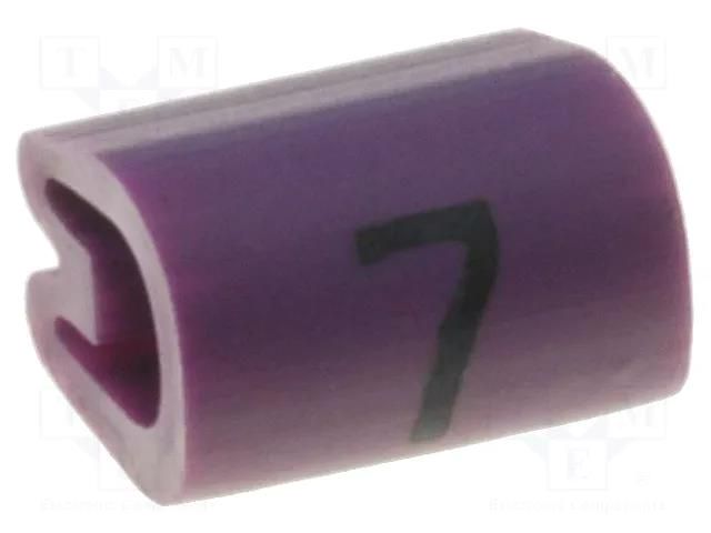 Markers; Marking: 7; 2÷3.2mm; PVC; violet; -45÷70°C; leaded TE Connectivity TE-05811707