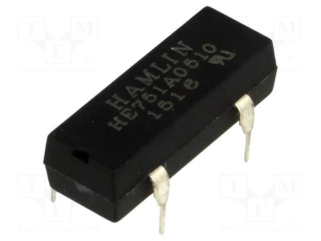 Relay: reed switch; SPST-NO; Ucoil: 5VDC; max.300VDC; Rcoil: 500Ω LITTELFUSE HE751A0510