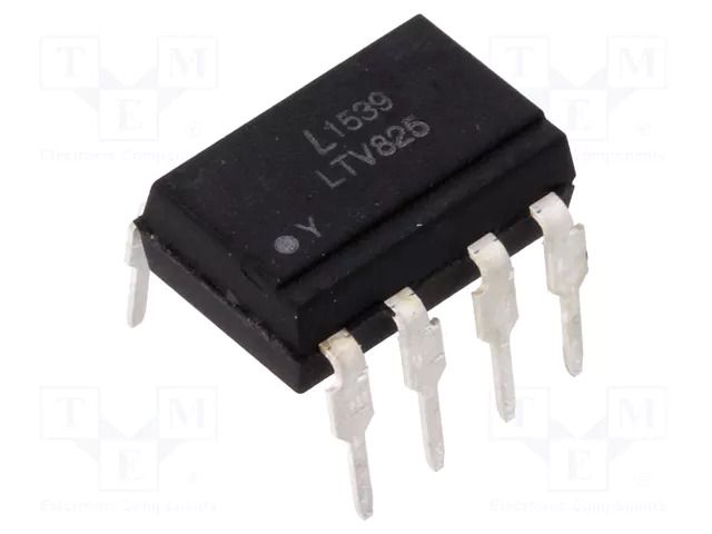 Optocoupler; THT; Ch: 2; OUT: Darlington; Uinsul: 5kV; Uce: 35V; DIP8 LITEON LTV-825
