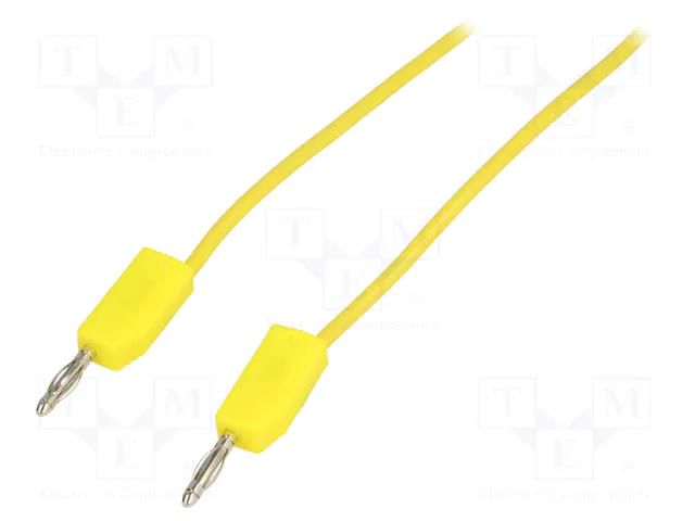 Test lead; banana plug 2mm,both sides; Len: 1m; yellow AXIOMET PPOM-TL2-1/Y
