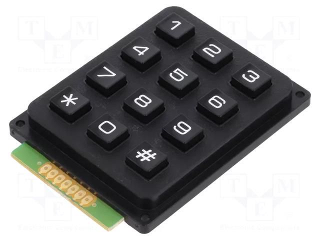 Keypad: plastic; No.of butt: 12; none; plastic; 200mΩ; 1N; 20mA ACCORD KB304-PNB