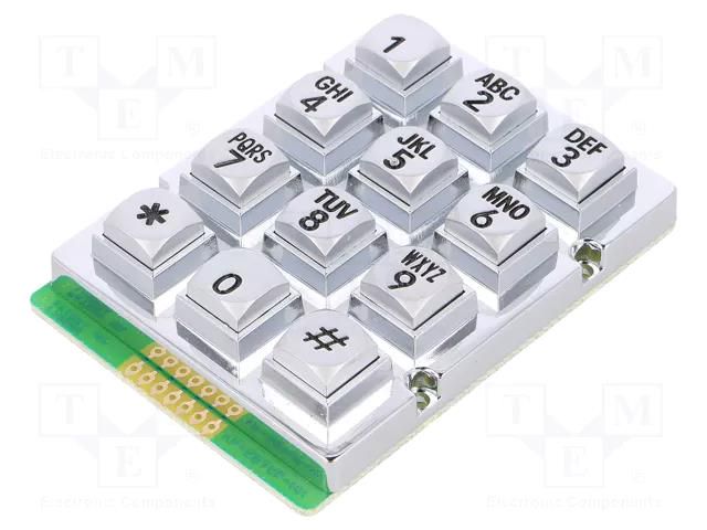 Keypad: metal; No.of butt: 12; none; metal; 200mΩ; 1.2N; 20mA; W: 56mm ACCORD KB207-MAS-WP