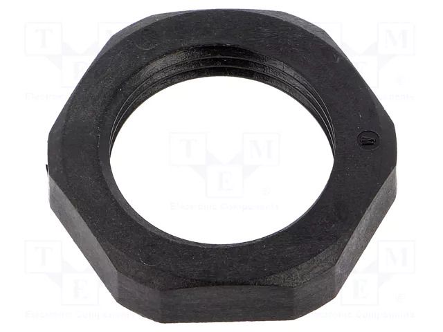 Nut; M20; polyamide; Thk: 6mm; Spanner: 27mm; black; Thread: metric HUMMEL HUMMEL-1262200150