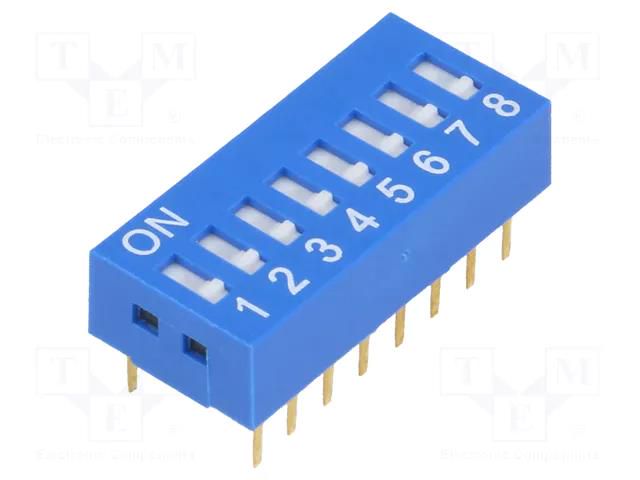 Switch: DIP-SWITCH; Poles number: 8; ON-OFF; 0.05A/12VDC; Pos: 2 NINIGI DSR-08