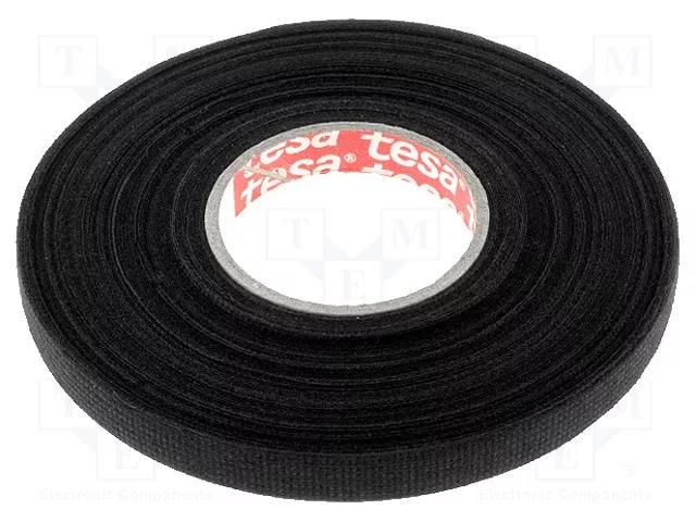 Tape: textile; W: 9mm; L: 25m; Thk: 0.3mm; Automotive; black; 105°C TESA TESA-51608-09