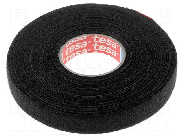 Tape: textile; W: 15mm; L: 25m; Thk: 0.3mm; Automotive; black; 105°C TESA TESA-51608-15
