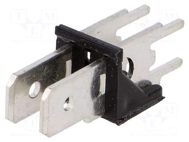 Terminal: spade terminal strip; 6.3mm; 0.8mm; THT; brass; tinned KEYSTONE KEYS7812