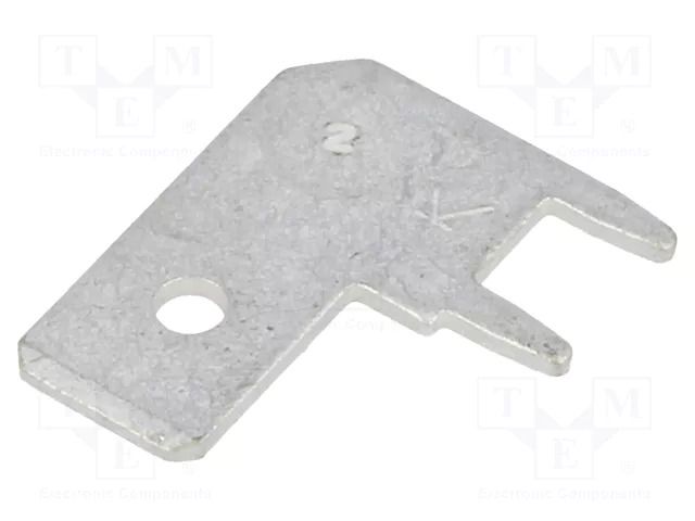 Terminal: flat; 6.4mm; 0.8mm; male; THT; brass; tinned; angled 90° KEYSTONE KEYS4966