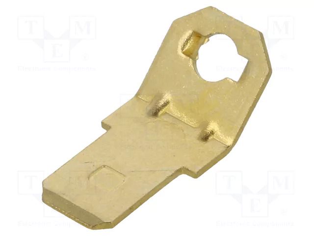 Terminal: flat; 4.8mm; 0.5mm; male; M2,5; screw; brass; angled 45° KEYSTONE KEYS1271