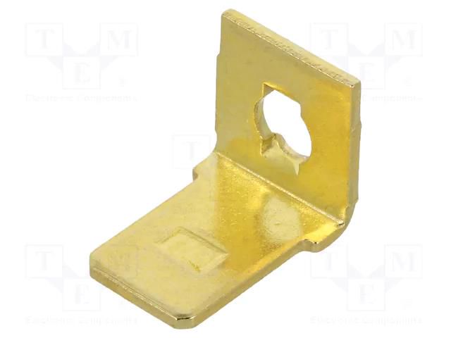 Terminal: flat; 6.4mm; 0.8mm; male; M3; screw; brass; angled 90° KEYSTONE KEYS1256