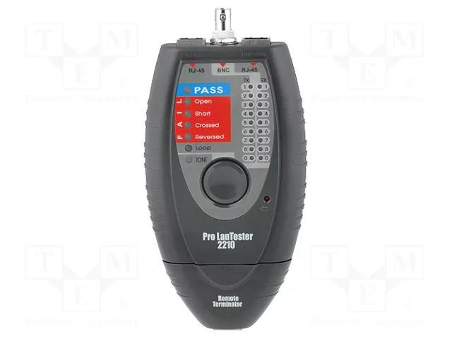 Tester: LAN wiring; LEDs; 95x30x165mm GOLDTOOL TESTER-TCT2210
