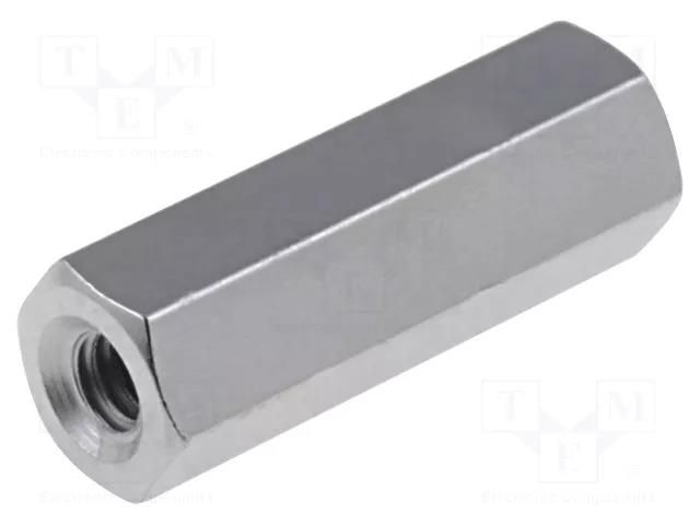 Screwed spacer sleeve; 12mm; Int.thread: M2; hexagonal; brass DREMEC TFF-M2X12/DR111