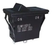 ROCKER SW, SPDT, 15A/127V, PANEL/SNAP-IN ELW115D12