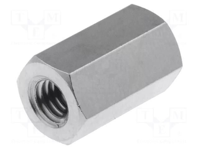 Screwed spacer sleeve; 12mm; Int.thread: M4; hexagonal; brass DREMEC TFF-M4X12/DR116