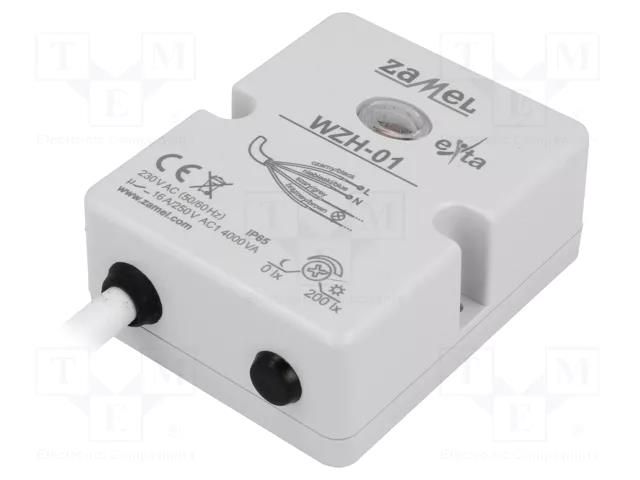 Twilight switch; wall mount; 230VAC; SPST-NO; IP65; WZH; -20÷45°C ZAMEL WZH-01