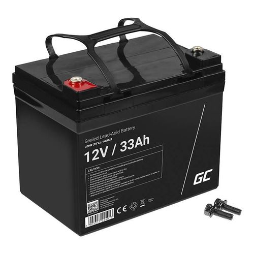 Maintenance-free AGM VRLA Green Cell AGM21 12V 33Ah Battery (for lawnmower, scooter, boat, wheelchair), Green Cell AGM21