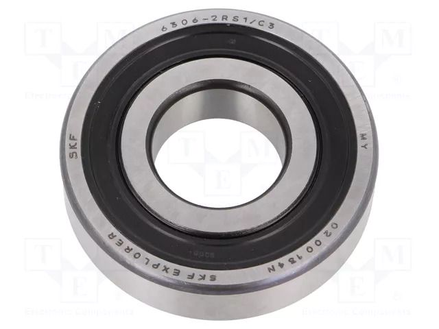 Bearing: single row deep groove ball; Øint: 30mm; Øout: 72mm SKF SKF6306-2RS1/C3