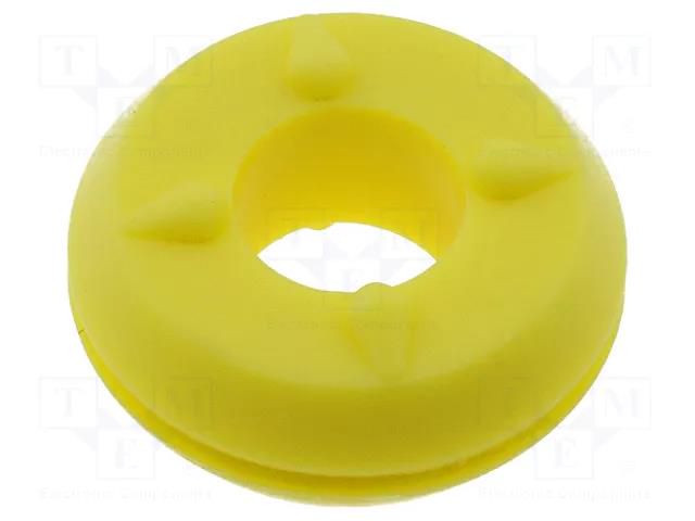 Grommet; Ømount.hole: 8mm; yellow; Panel thick: max.0.8mm; H: 4.1mm FIX&FASTEN TGM-11