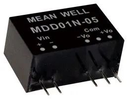 DC-DC CONVERTER, 5V/-5V, 0.1A/-0.1A MDD01N-05N