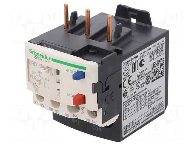 Thermal relay; Leads: screw terminals; 0.63÷1A; TeSys D SCHNEIDER ELECTRIC LRD05
