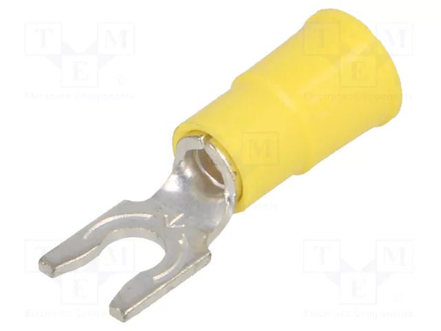 Tip: fork; M4; Ø: 4.32mm; crimped; for cable; insulated; yellow KEYSTONE KEYS8270